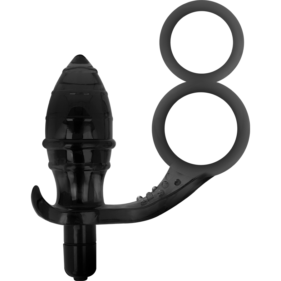 Addicted Toys Anal Plug With Double Black Ring - PleasureShop