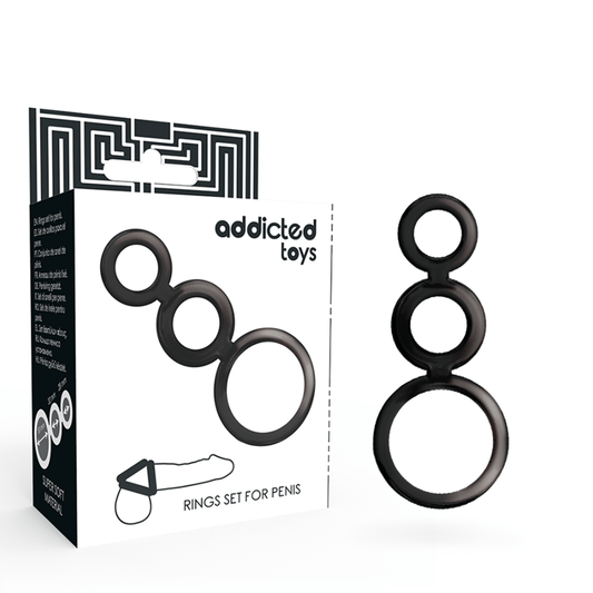 Addicted Toys Rings Set For Penis - Smoked - PleasureShop
