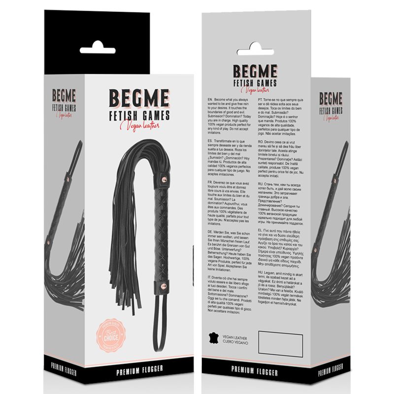 Begme Black Edition Vegan Leather Flogger - PleasureShop
