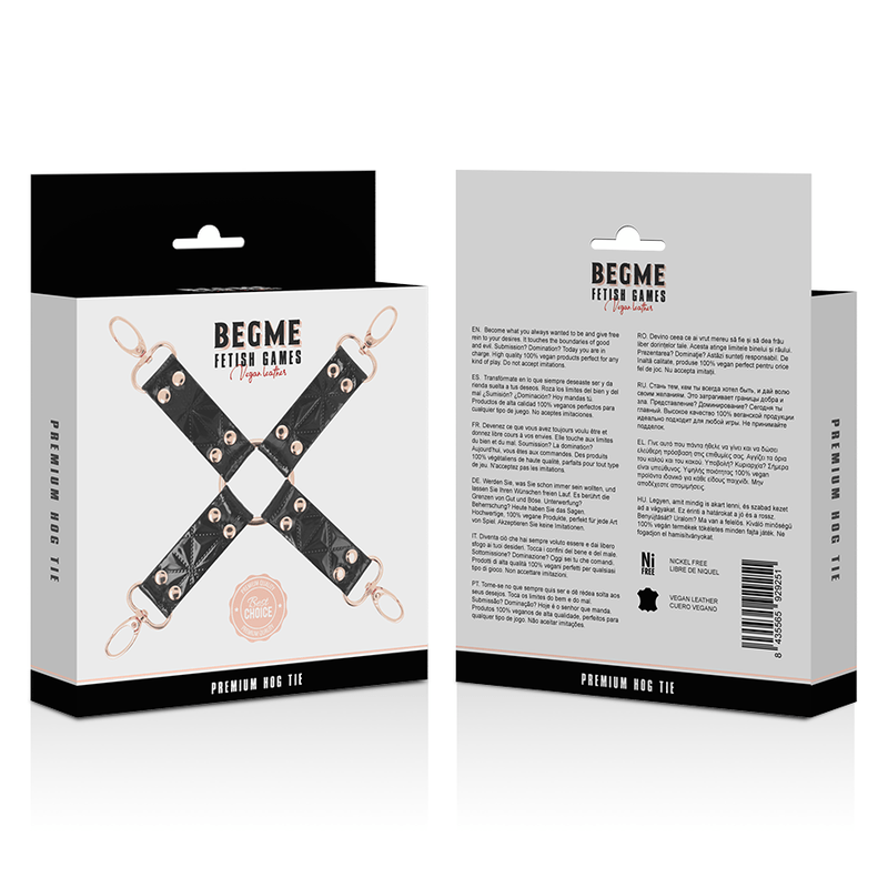 Begme Black Edition Vegan Leather Hog Tie - PleasureShop