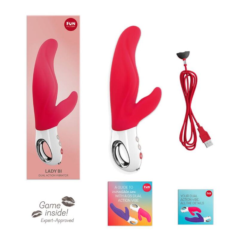 Fun Factory - Lady Bi Dual Vibrator India Red - PleasureShop