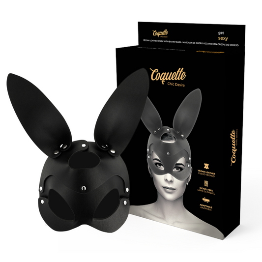 COQUETTE CHIC DESIRE - VEGAN LEATHER MASK WITH RABBIT EARS